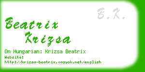 beatrix krizsa business card